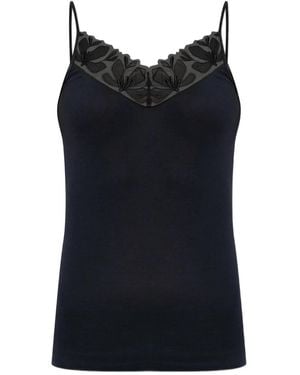 Hanro Floral-Lace Top - Black