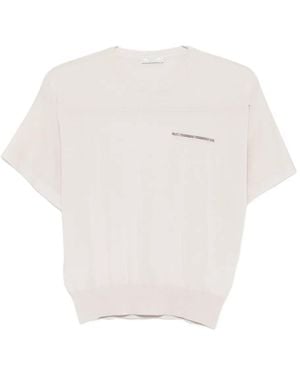 Peserico Fine-knit short-sleeve top - Weiß