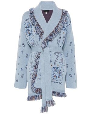 Alanui Bandana Cardigan Mit Fransen - Blau