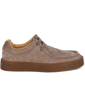 Voile Blanche Mind Paraboot Paneled Moc-Toe Sneakers - Brown