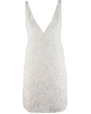 Michael Kors Floral-Lace V-Neck Dress - White