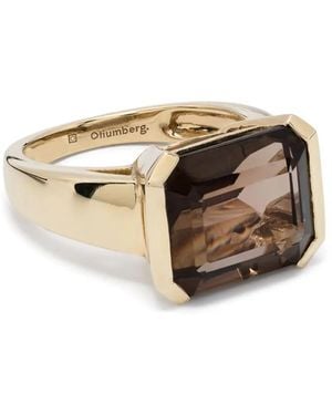 Otiumberg 9Kt Domino Gelbgoldring Mit Quarz - Mettallic