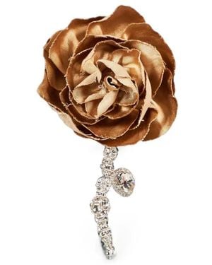 Magda Butrym Floral-Applique Crystal-Embellished Single Earring - Wit