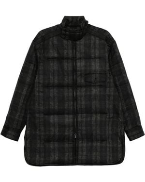Yohji Yamamoto Plaid Padded Jacket - Black
