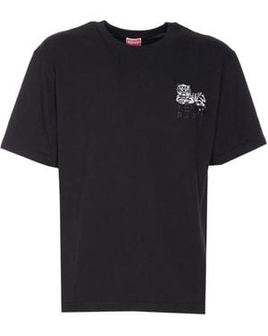 KENZO Tiger-Embroidered T-Shirt - Black