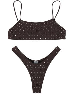 Swim By Di Bikini À Ornements En Cristal - Marron
