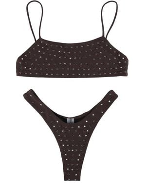 Swim By Di Bikini con aplique de cristal - Marrón