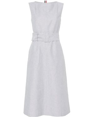 Thom Browne Striped Midi Dress - White