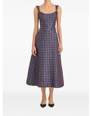 Markarian Frances Floral-Jacquard Midi Skirt - Purple