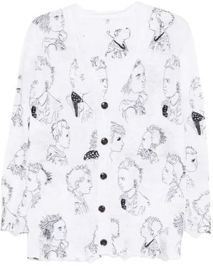 R13 Cárdigan Con Botones - Blanco