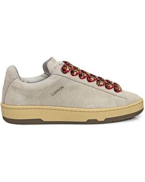 Lanvin Suede Low-Top Sneakers - White