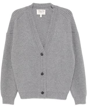 Twp Ribbed Cashmere Cardigan - Gray