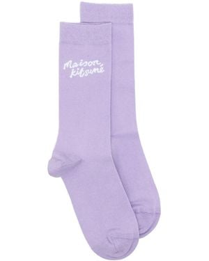 Maison Kitsuné Handwriting 靴下 - パープル