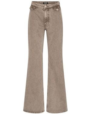 ROTATE BIRGER CHRISTENSEN Ausgestellte High-Waist-Jeans - Grau