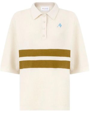 The Attico Stripe-Detail Polo Shirt - White