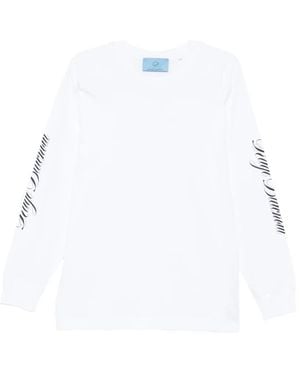 11 11 L.U.C.K. Logo-Print Long-Sleeve Sweatshirt - White