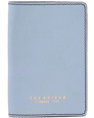 The Bridge Logo-Print Leather Passport Holder - Blue
