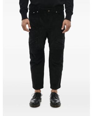 Neil Barrett Ribbed-Velour Biker Pants - Black