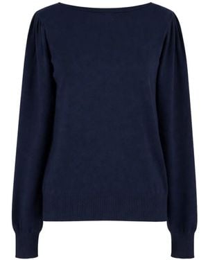 Twinset Cut-Out Gathered-Shoulder Jumper - Blue