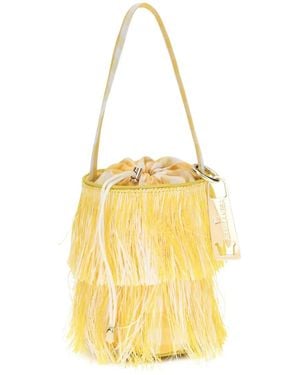 La Milanesa Anemone Striped Fringed Tote Bag - Metallic