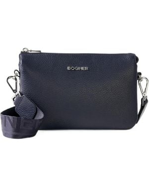 Bogner Wallis Taja Grained Leather Shoulder Bag - Blue