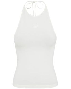 Marine Serre Logo Halter Top - White