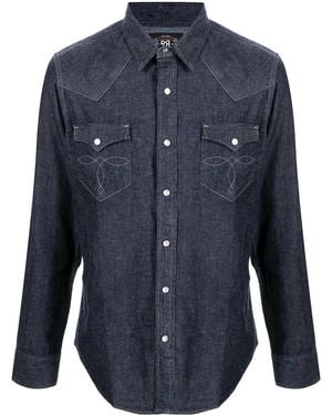RRL Long-Sleeve Denim Western Shirt - Blue