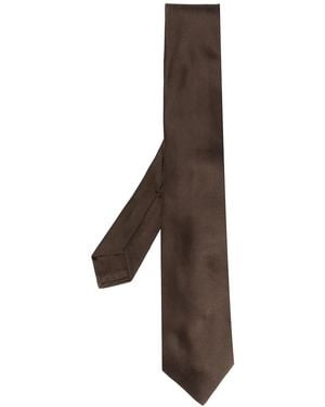 Kiton Satin Tie - Brown