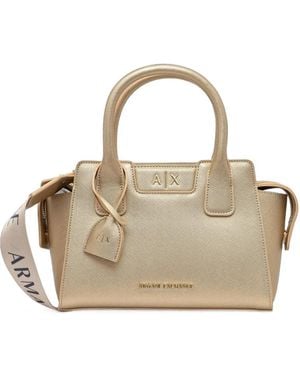 ARMANI EXCHANGE Logo-Plaque Cross-Body Bag - Metallic
