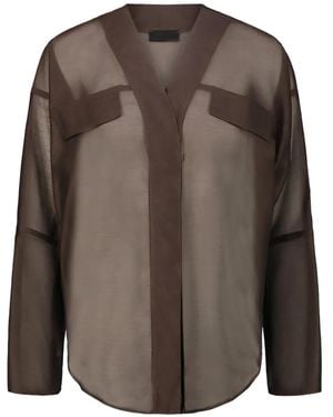 DR. HOPE Sheer Panelled Blouse - Brown