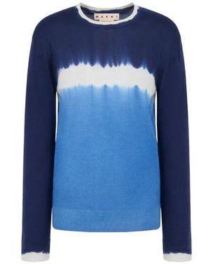 Marni Tie-Dye Crew-Neck Sweater - Blue