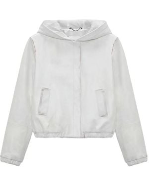 Dorothee Schumacher Sleek Statement Hooded Leather Jacket - White
