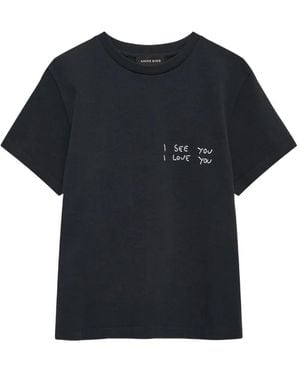 Anine Bing Shelley Tee I See You I Love - Blue