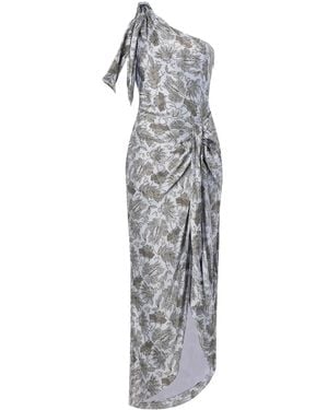 Cinq À Sept Gretchen Floral-Print Asymmetric Dress - Grey