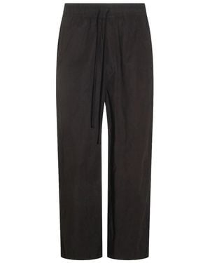 Thom Krom Gerade Hose mit elastischem Bund - Schwarz