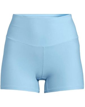 Casall Logo-Print High-Waisted Shorts - Blue