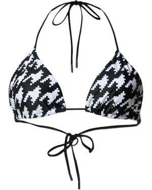 Perfect Moment Haut De Bikini À Motif Pied-De-Poule - White