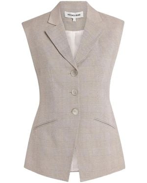 Veronica Beard Sorenne Prince Of Wales Check Waistcoat - Grey