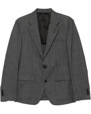 Lardini Single-Breasted Wool Blazer - Grey
