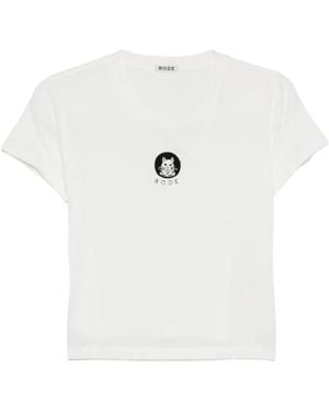 Bode T-Shirt À Patch Chat - Blanc