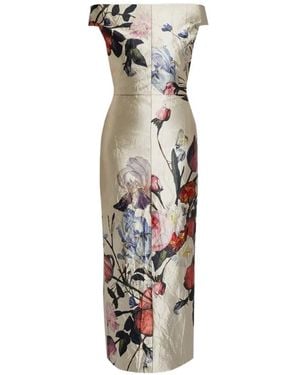 Erdem Floral-Print Satin Maxi Dress - White