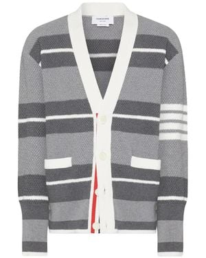 Thom Browne Seed Stitch Vest Met Vier Strepen - Grijs