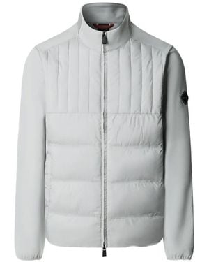 Hackett Quilted Paneled Zip-Up Sweater - Gray