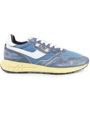 Autry Reelwind Low Mesh And Suede Trainers - Blue