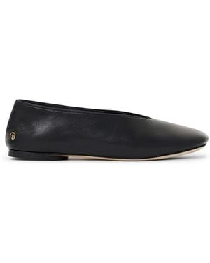 Anine Bing Ana Flats Smooth Leather - Black