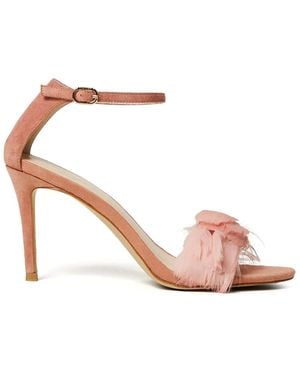Twinset 90Mm Feather-Detail Sandals - Pink