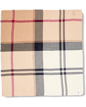 Barbour Saffron Tartan Fringed Scarf - Pink