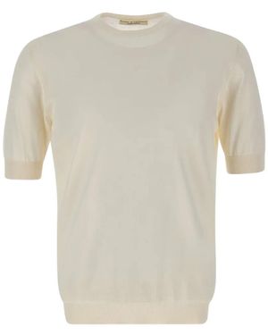 FILIPPO DE LAURENTIIS Short-Sleeved Cotton Jumper - White