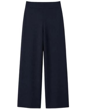 Max Mara Wide-Leg Darted Trousers - Blue