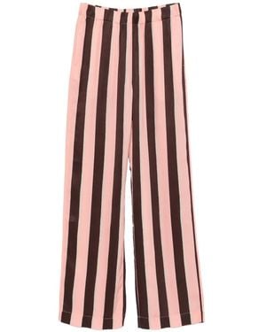 Stine Goya Striped Wide-Leg Trousers - White